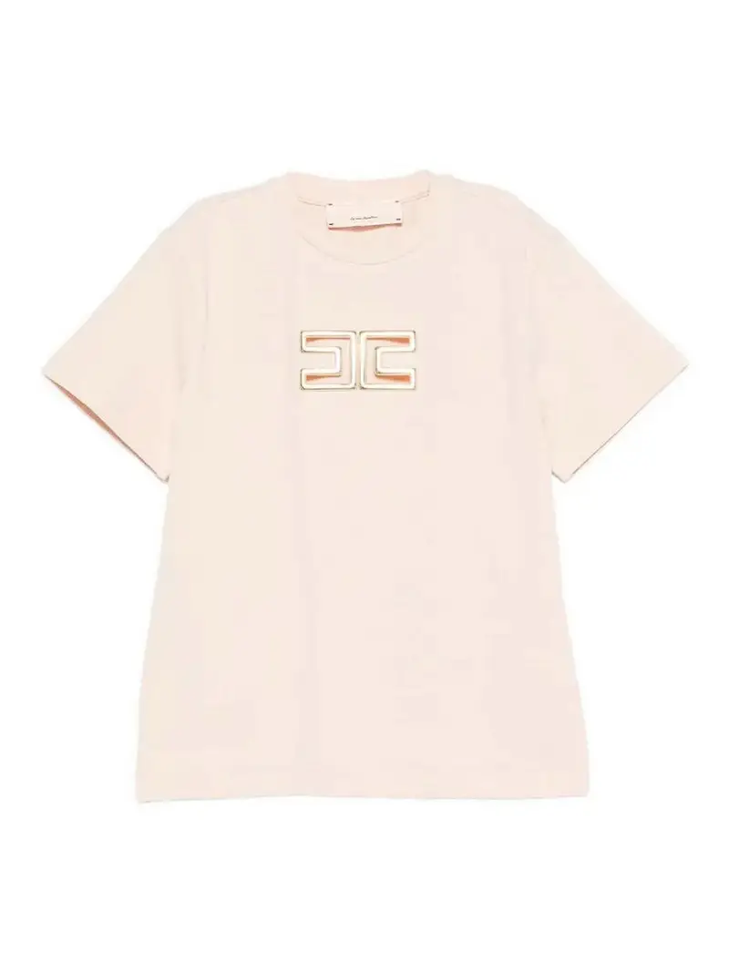 T-Shirt Con Logo Color Carne E Neutri