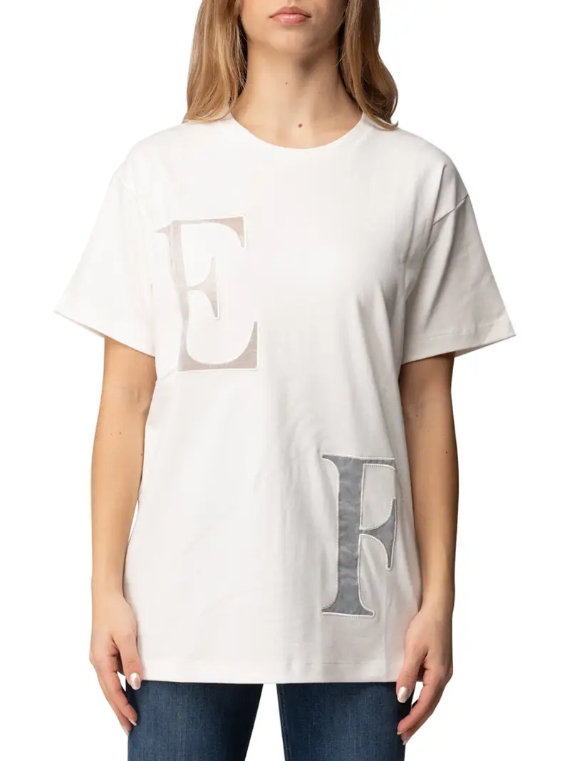 t-shirt elisabetta franchi da donna - gesso Avorio