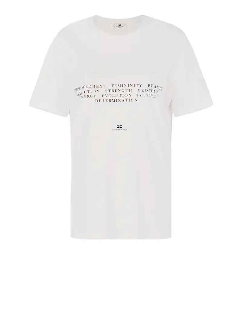 t-shirt elisabetta franchi da donna - gesso Avorio