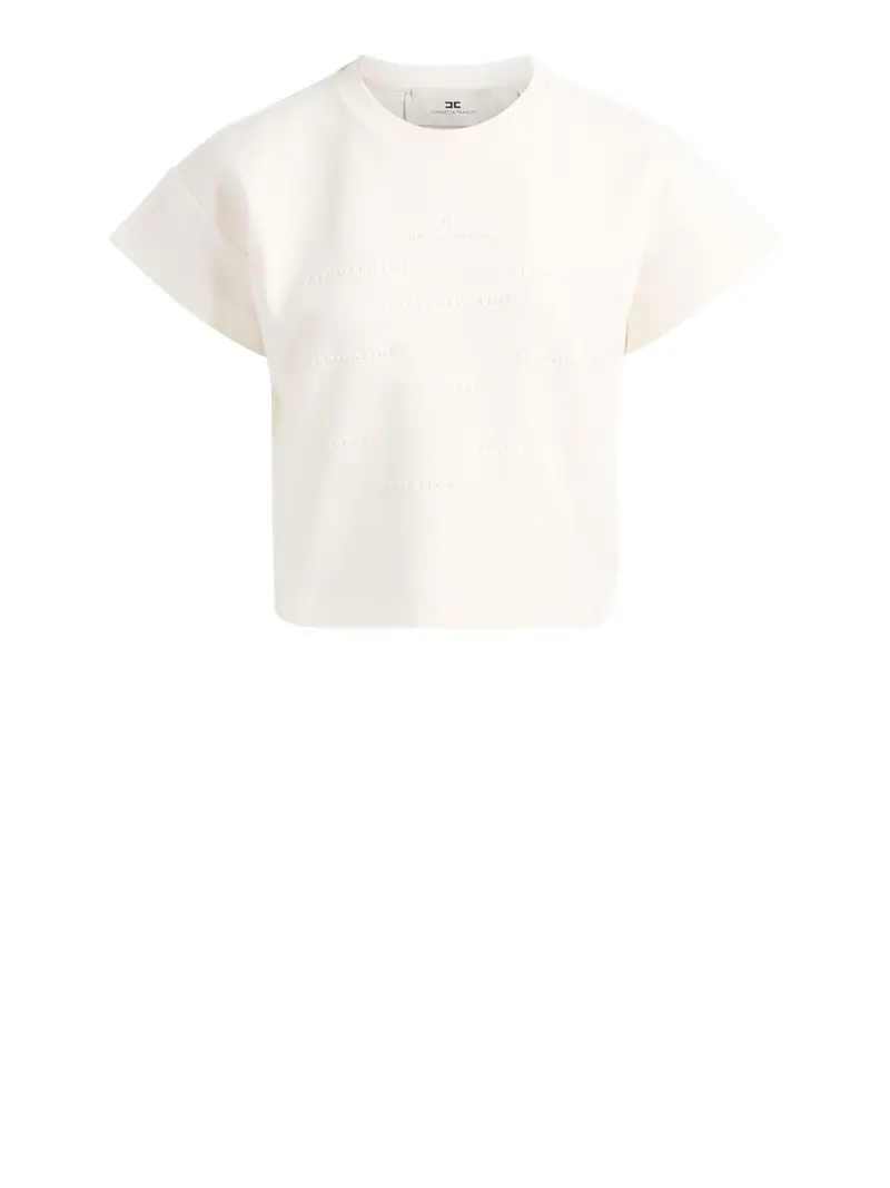 t-shirt elisabetta franchi da donna - gesso Avorio