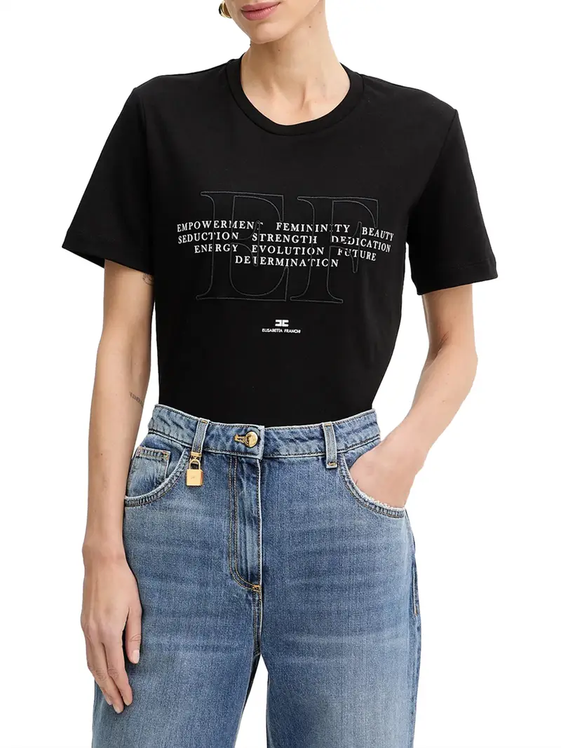 t-shirt elisabetta franchi da donna - nero