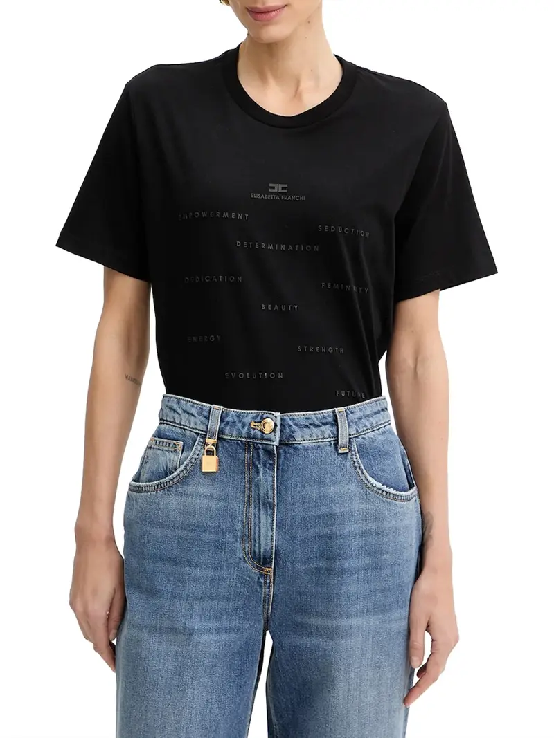 t-shirt elisabetta franchi da donna - nero