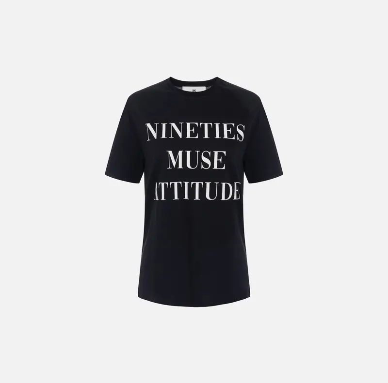 T-shirt in jersey di cotone con lettering