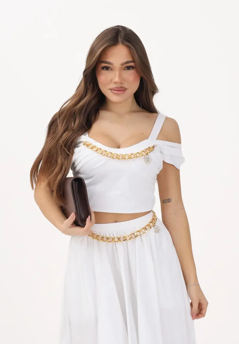 ELISABETTA FRANCHI Top Donna Bianco 4217122 miniatura 2