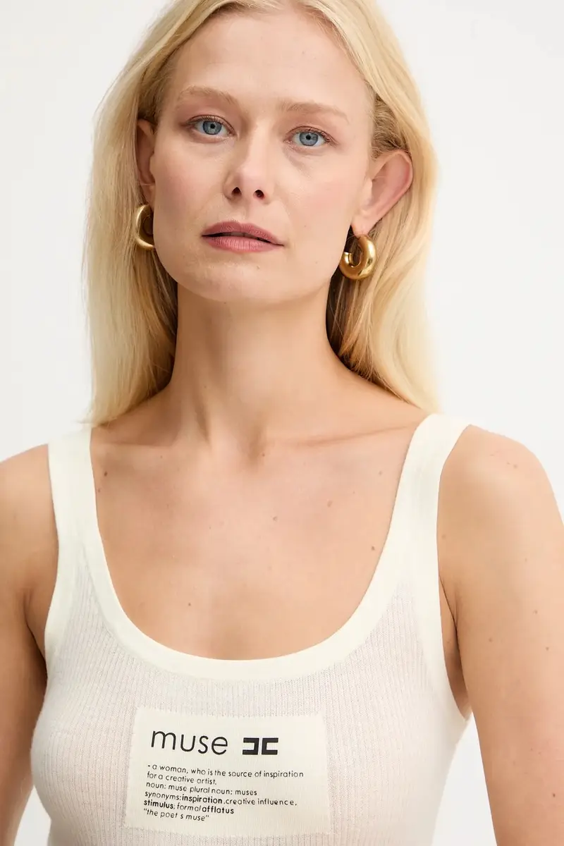 top con lana colore beige TK63B57E2 miniatura 4