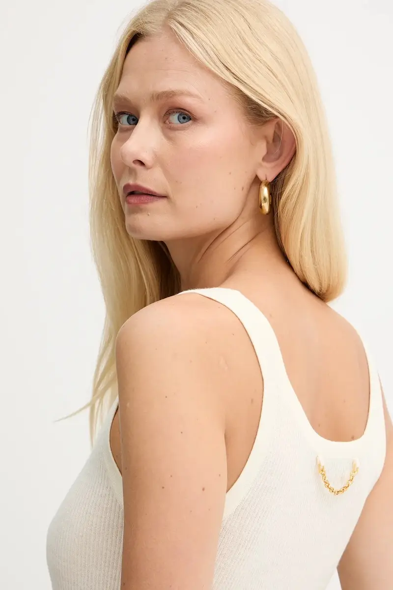 top con lana colore beige TK63B57E2 miniatura 5