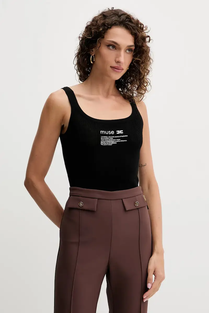 top con lana colore nero TK63B57E2