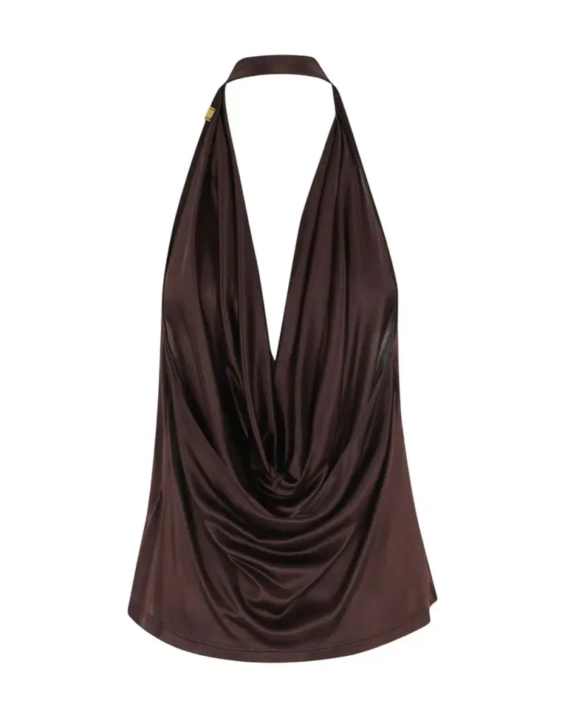 ELISABETTA FRANCHI Top Donna Marrone 4180233 miniatura 2