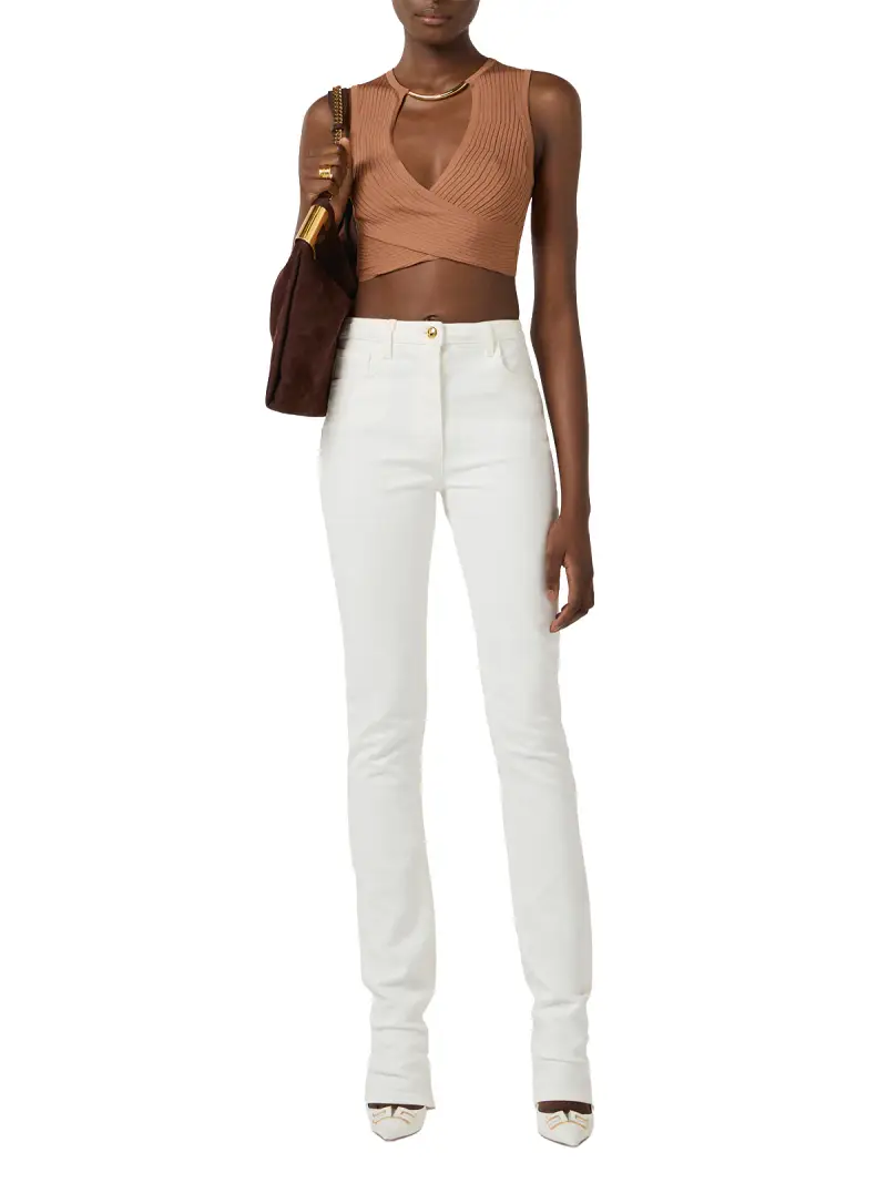 ELISABETTA FRANCHI Top Donna Marrone 4180246 miniatura 2