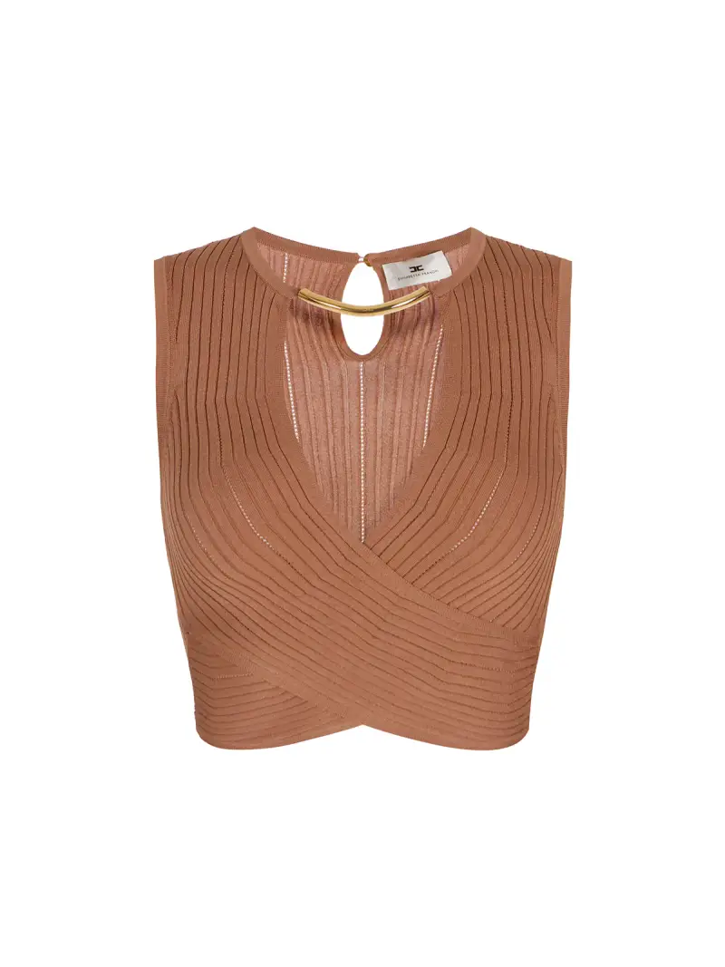 ELISABETTA FRANCHI Top Donna Marrone 4180246