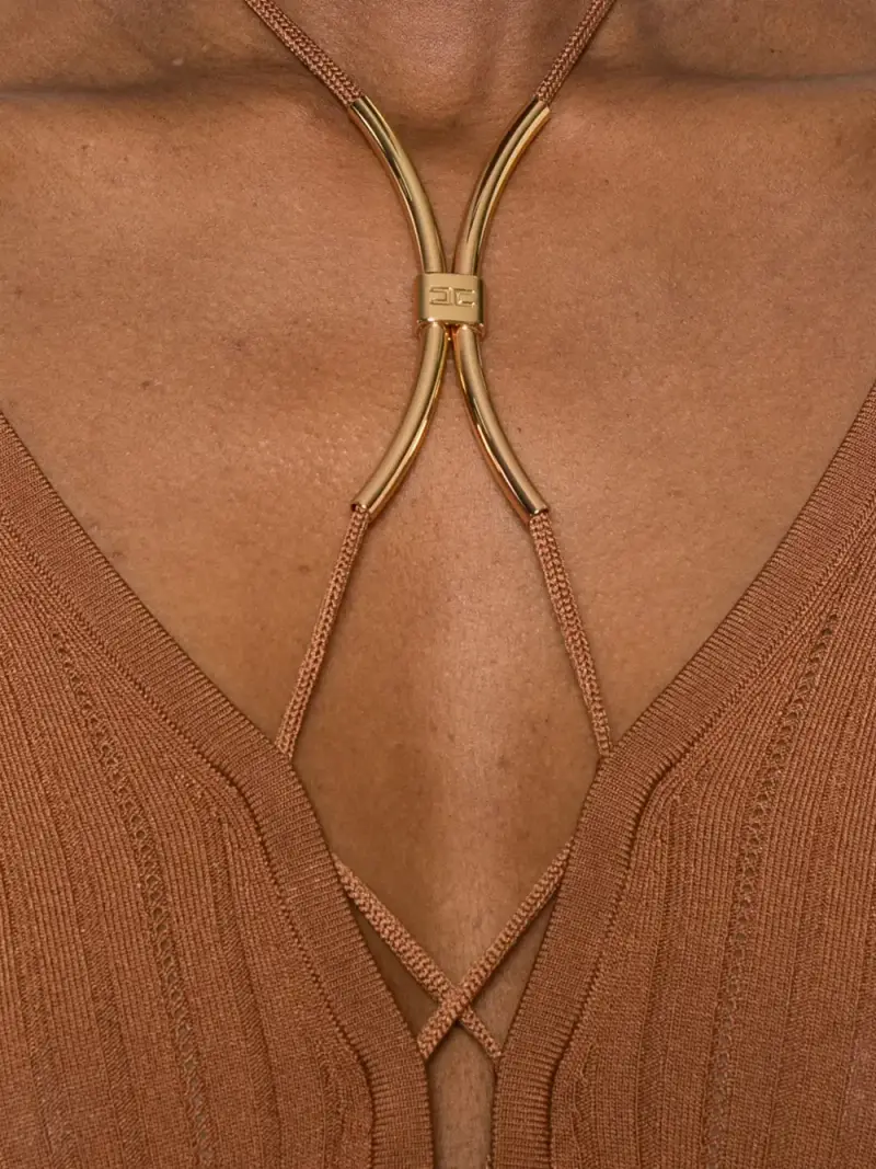 ELISABETTA FRANCHI Top Donna Marrone 4220498 miniatura 2