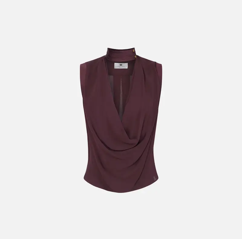 Top in georgette di viscosa