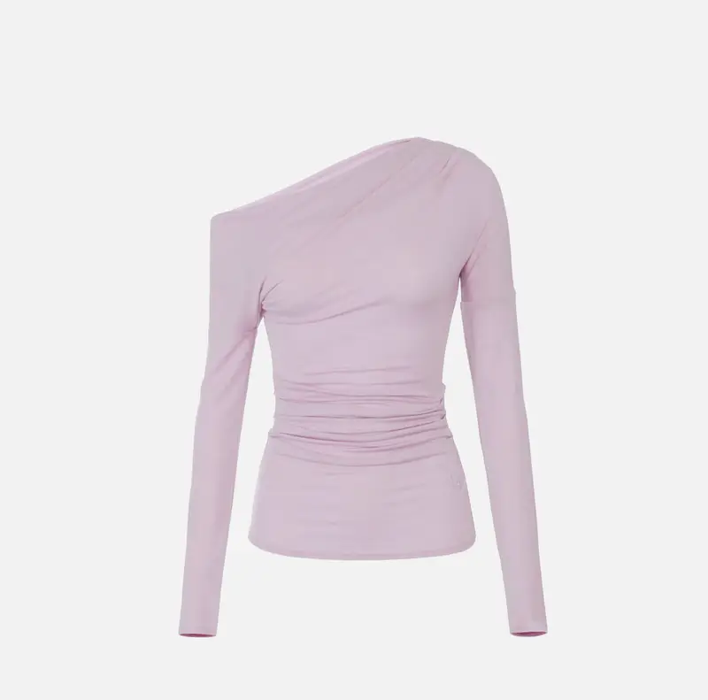 Top in jersey leggero con logo ricamato