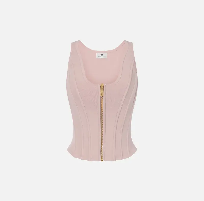 Top in lana punto stoffa