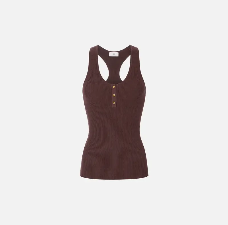 Top in maglia a micro-trecce