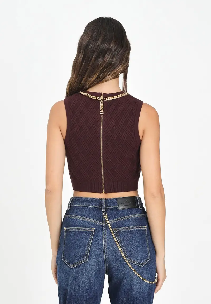 ELISABETTA FRANCHI Top Donna Bordeaux 1284964 miniatura 3