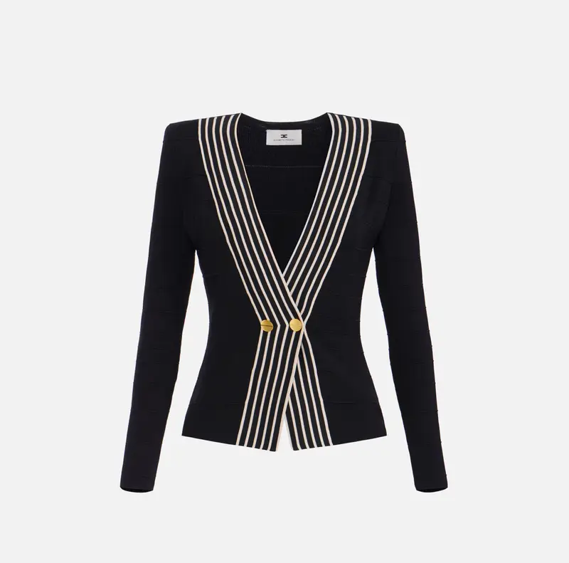 Top in maglia con bande a righe