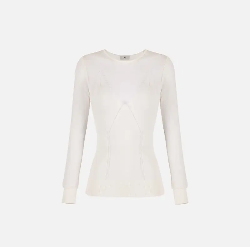 Top in maglia con trasparenze