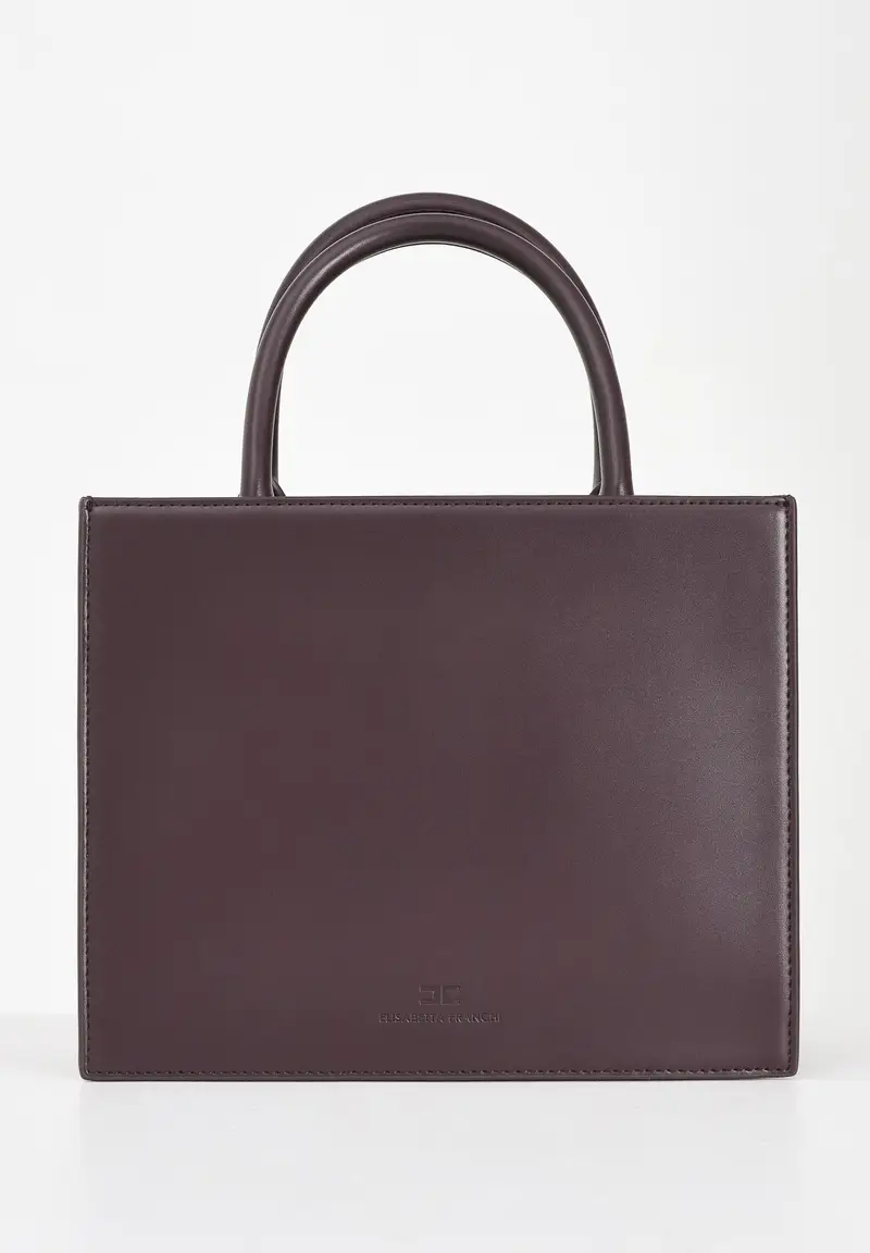 ELISABETTA FRANCHI Tote piccola bordeaux da donna con logo miniatura 2