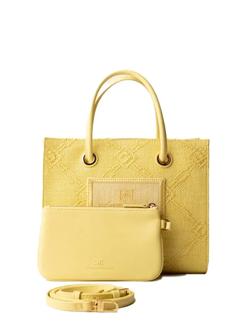 Tote piccola in rafia jacquard lemonade miniatura 2