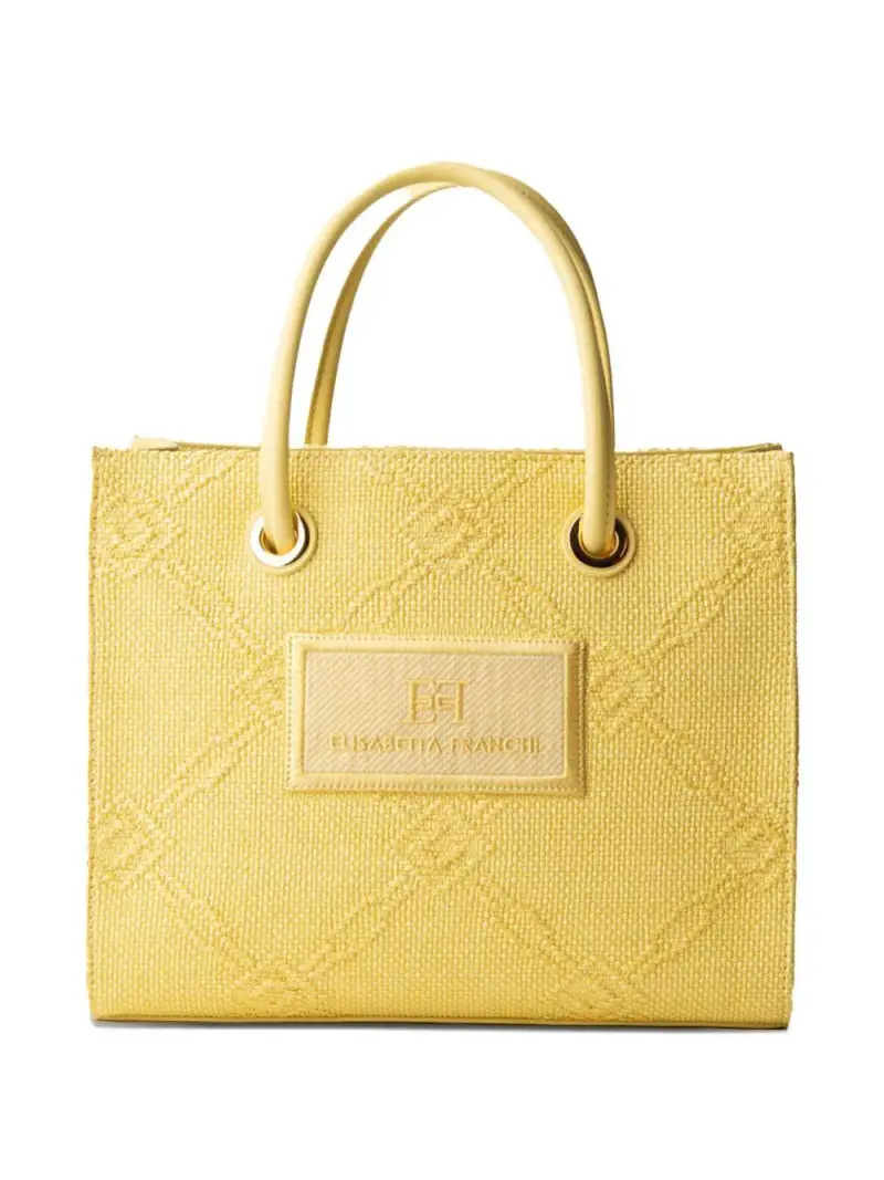 Tote piccola in rafia jacquard lemonade miniatura 3