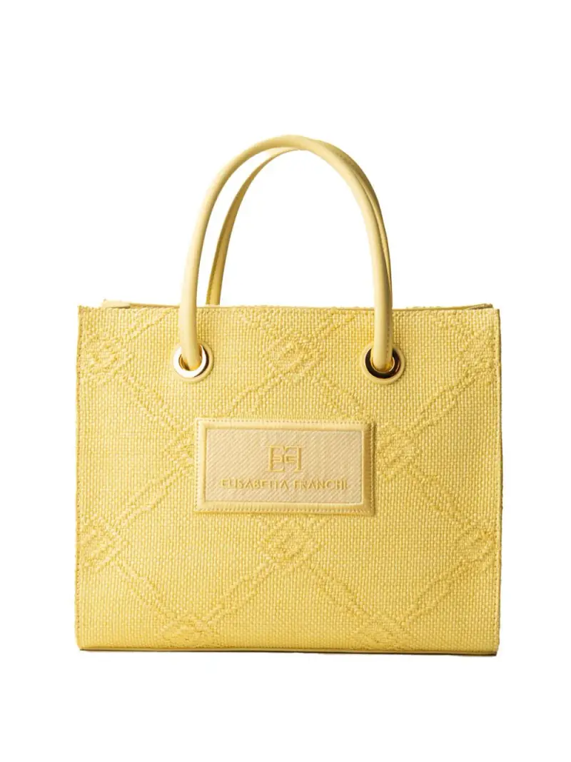 Tote piccola in rafia jacquard lemonade
