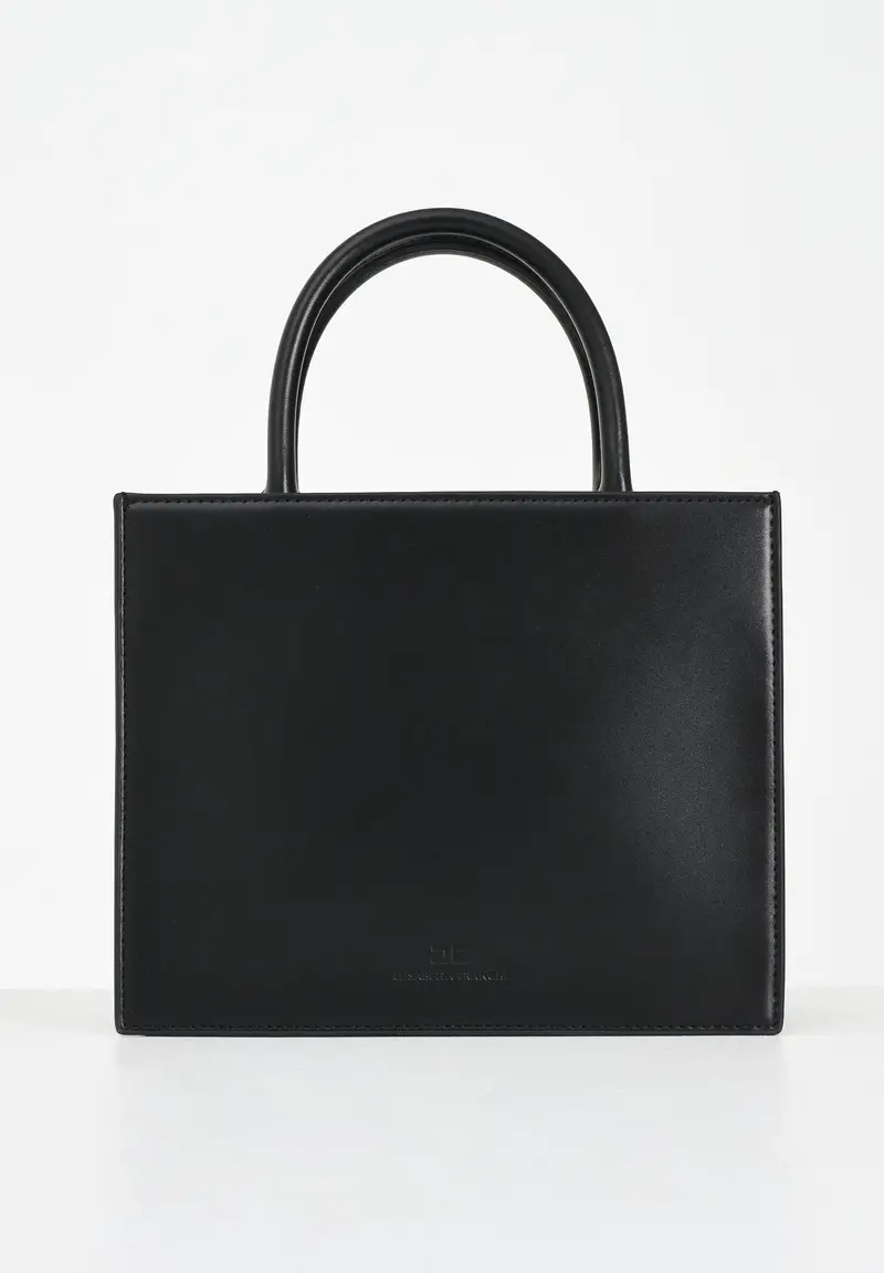 ELISABETTA FRANCHI Tote piccola nera da donna con logo miniatura 2