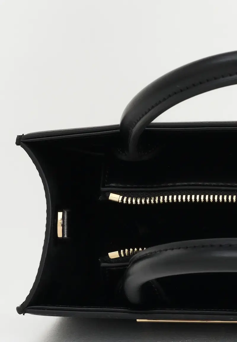 ELISABETTA FRANCHI Tote piccola nera da donna con logo miniatura 3