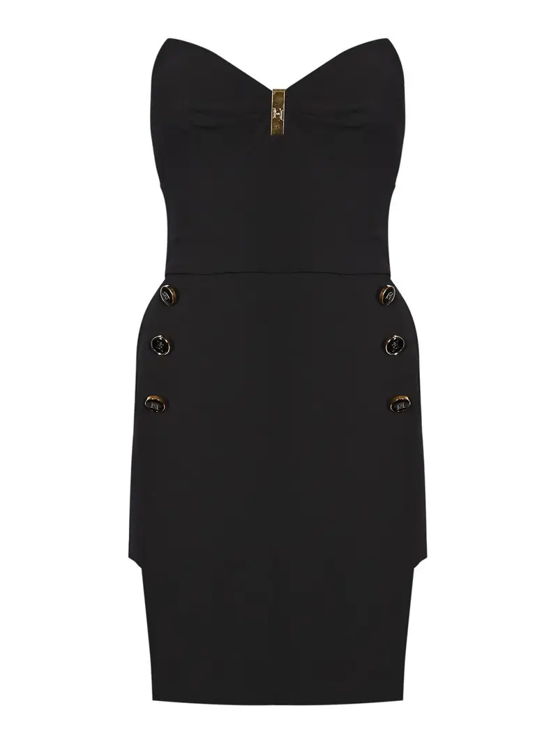 Vestito busto in crepe leggera Nero