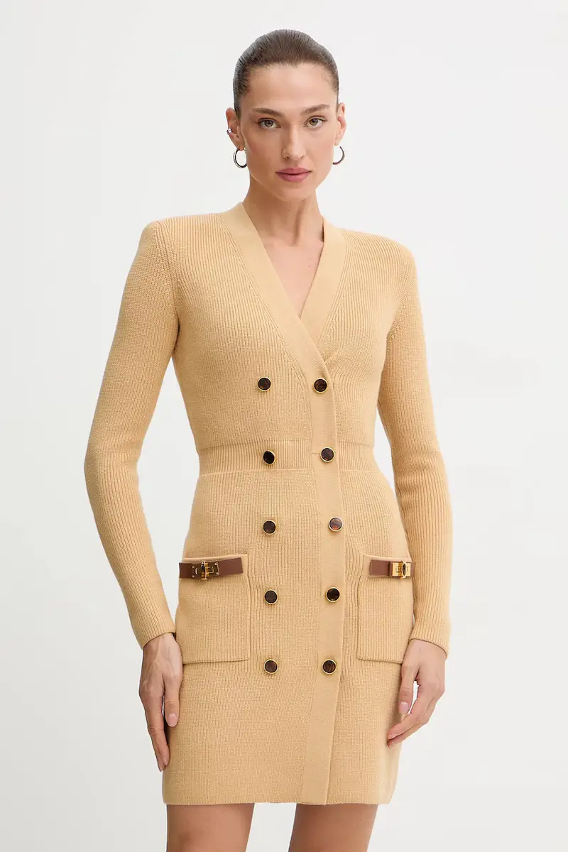 vestito con lana Beige