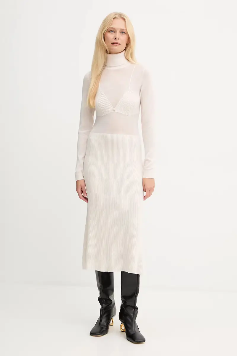 vestito con lana colore beige AM30S57E2