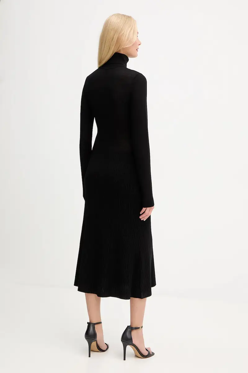 vestito con lana colore nero AM30S57E2 miniatura 3