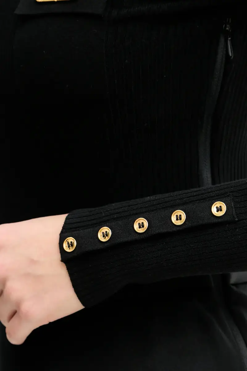 vestito con seta colore nero AM06B56E2 miniatura 5