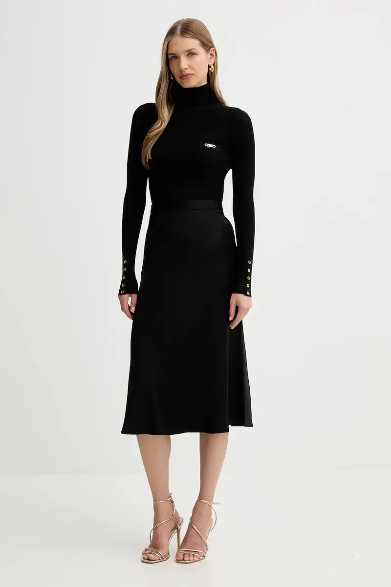 vestito con seta colore nero AM06B56E2