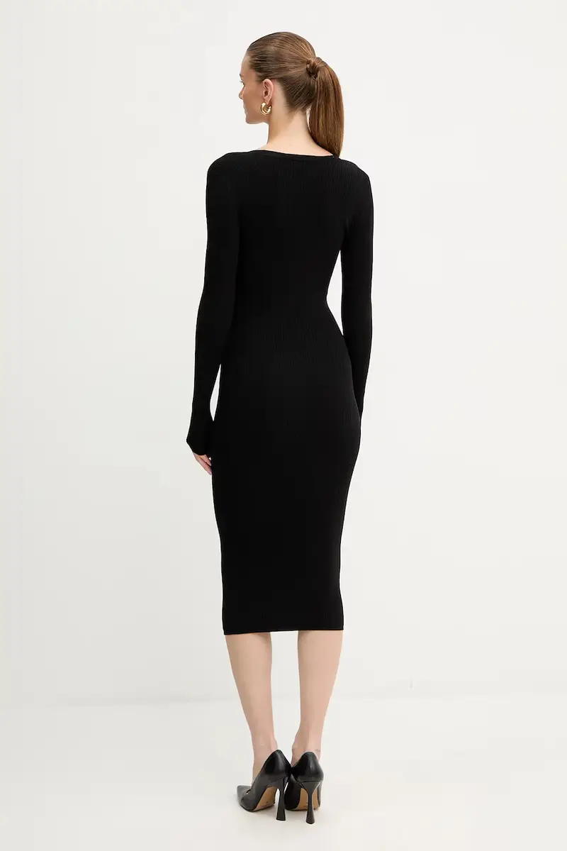 vestito con seta colore nero AM10B56E2 miniatura 3