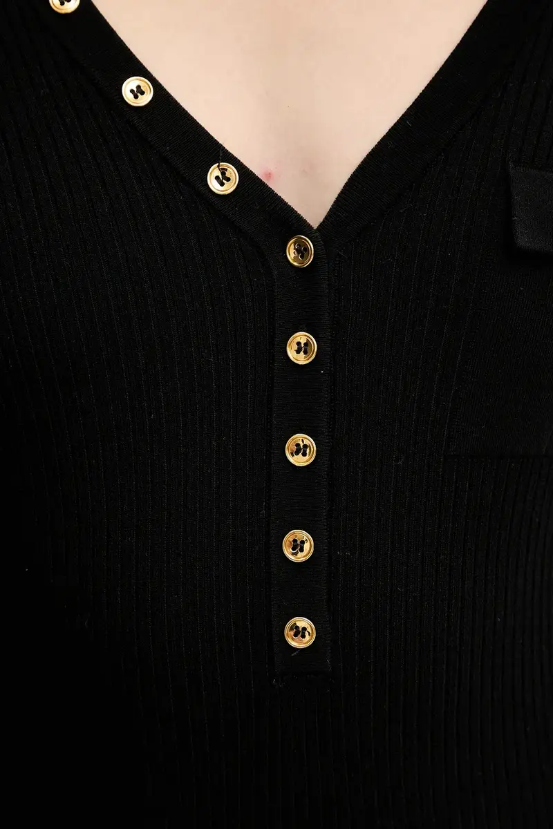 vestito con seta colore nero AM10B56E2 miniatura 5