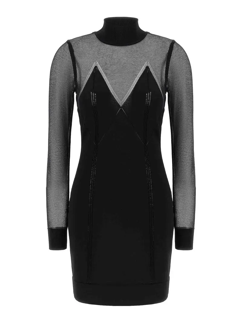 Vestito Con Trasparenze Nero