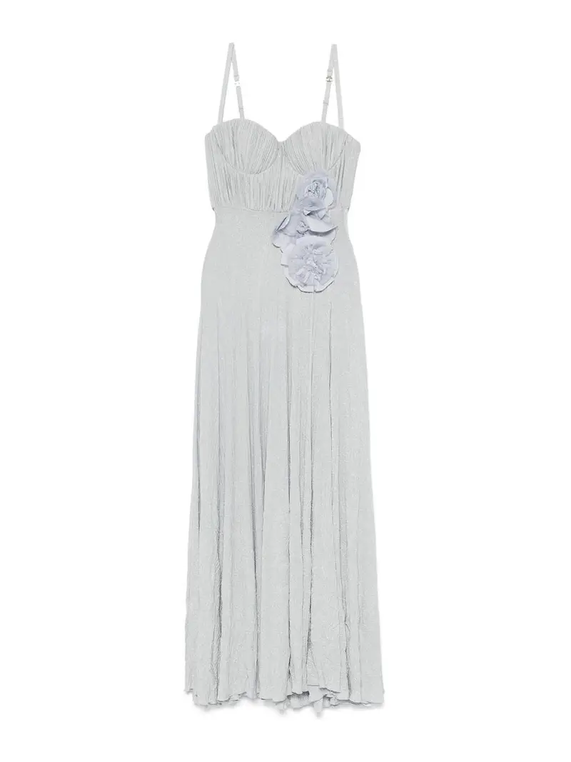 Vestito Da Sera Con Ricamo Blu