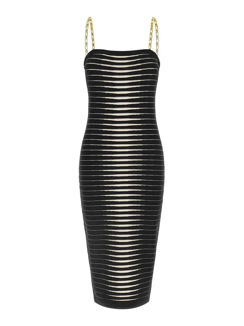 Vestito Dgrad a righe Bianco