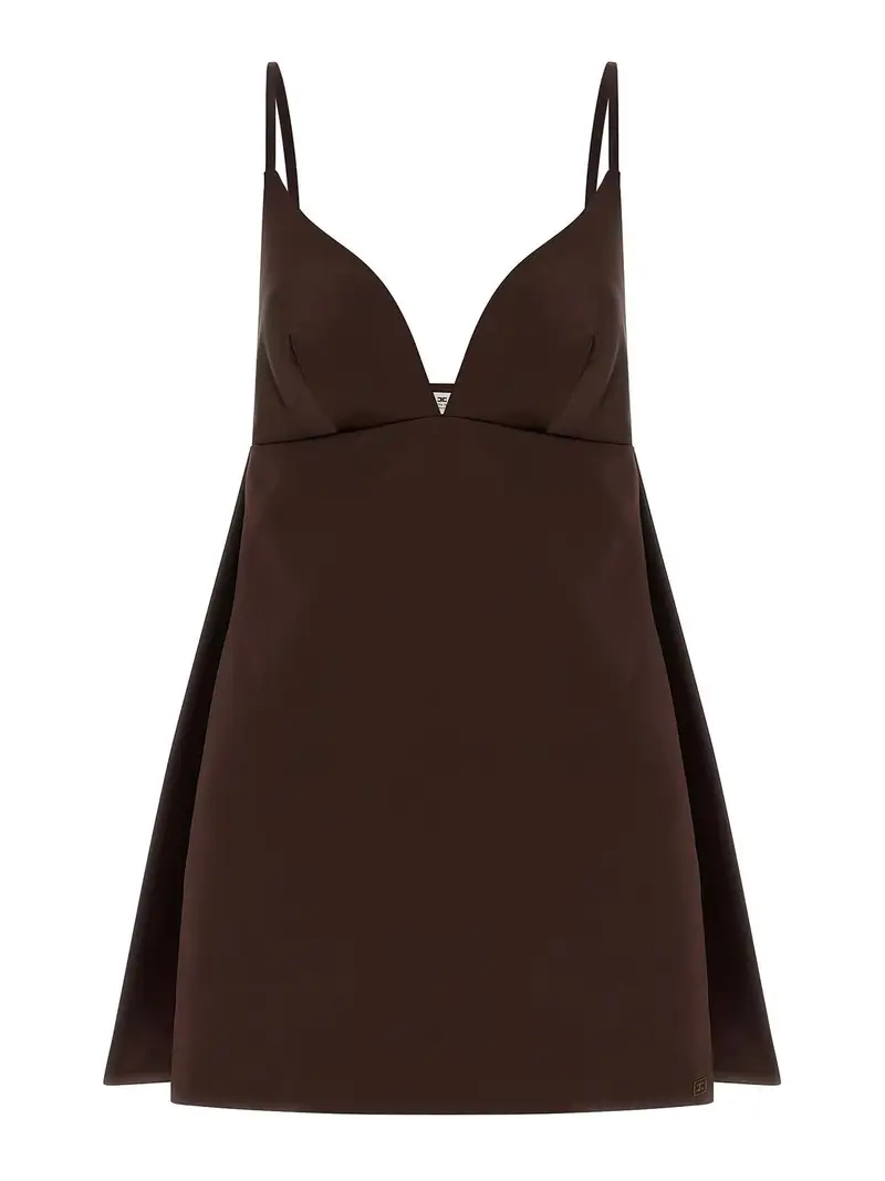 Vestito in duchesse Marrone