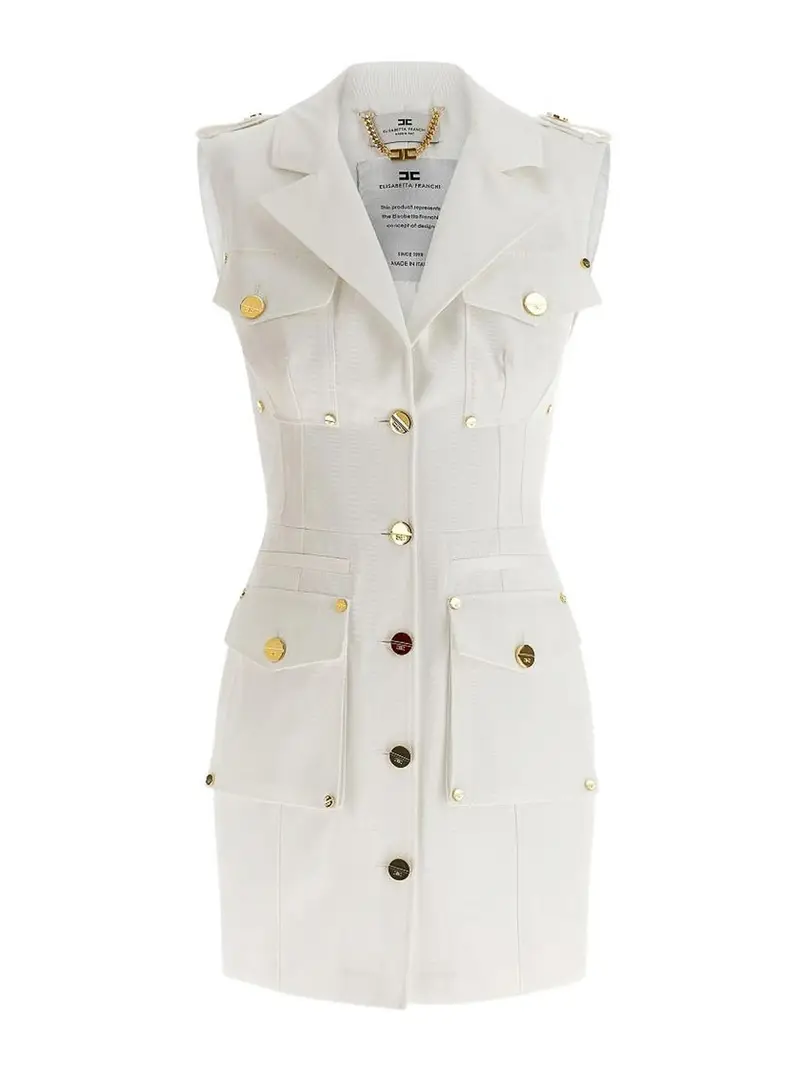 Vestito In Gabardine Di Cotone Con Tasche By Bianco