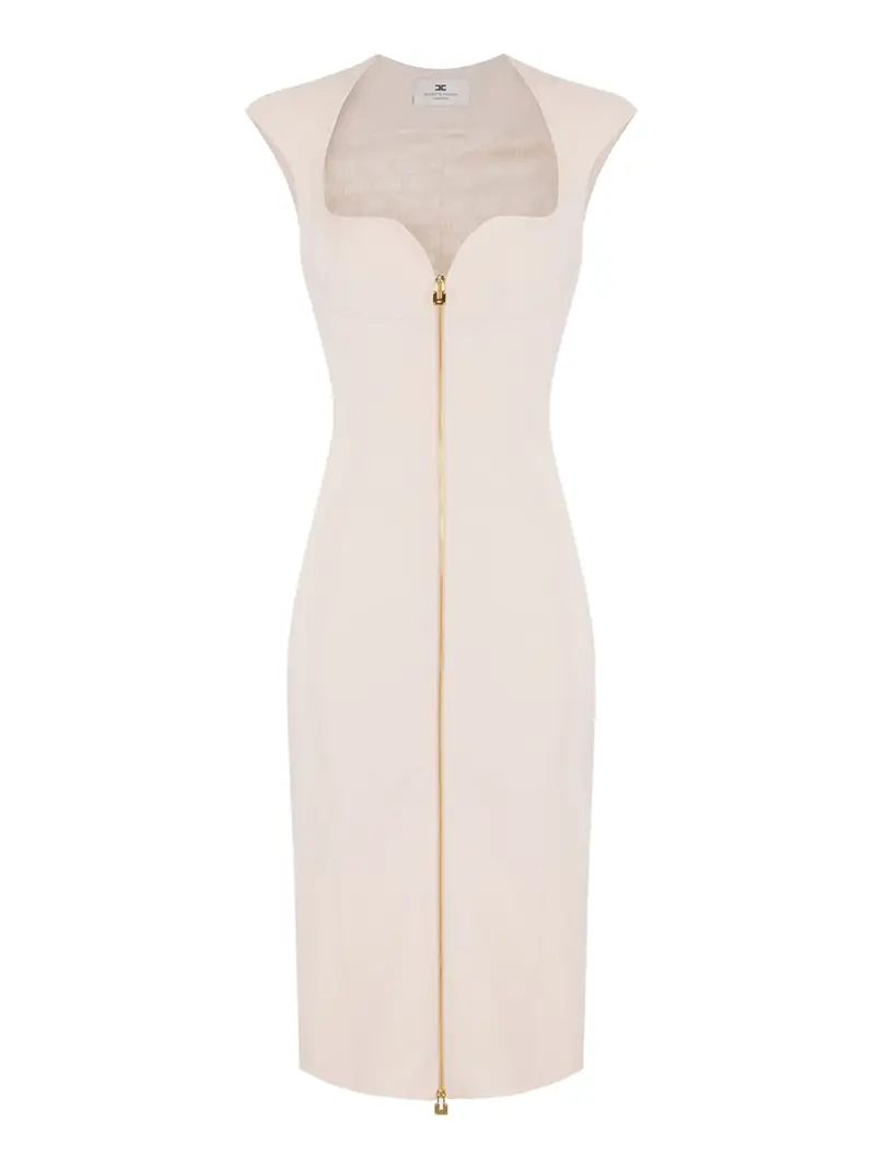 vestito midi elisabetta franchi da donna - burro Avorio