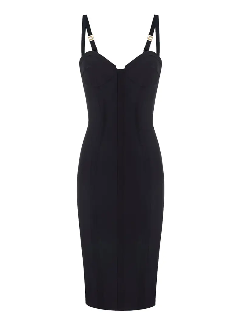 vestito midi elisabetta franchi da donna - nero