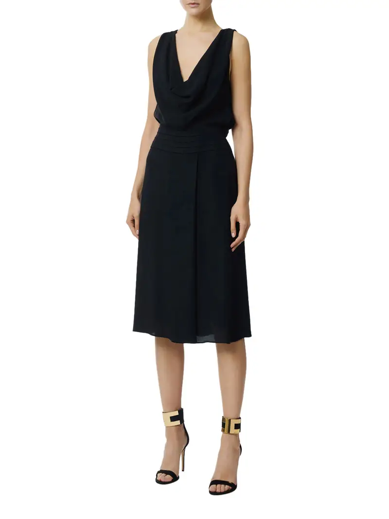 vestito midi elisabetta franchi da donna - nero