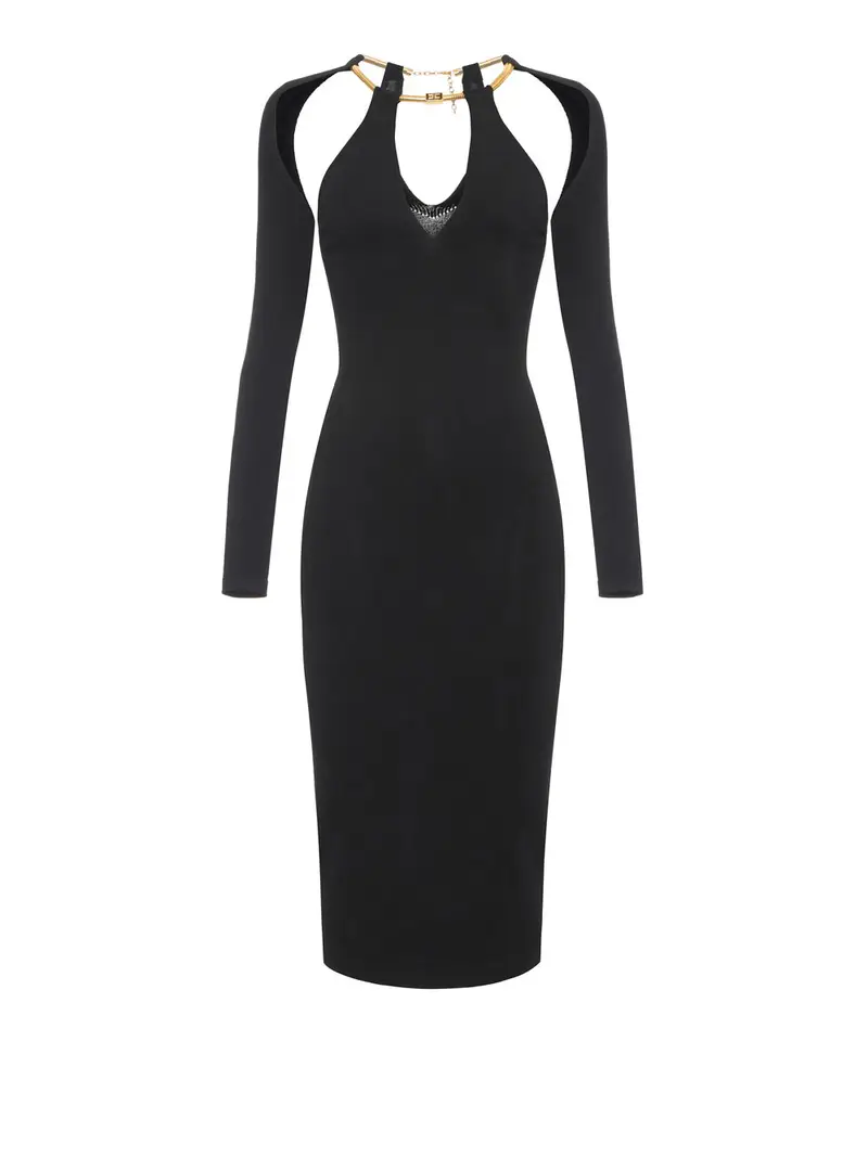 vestito midi elisabetta franchi da donna - nero