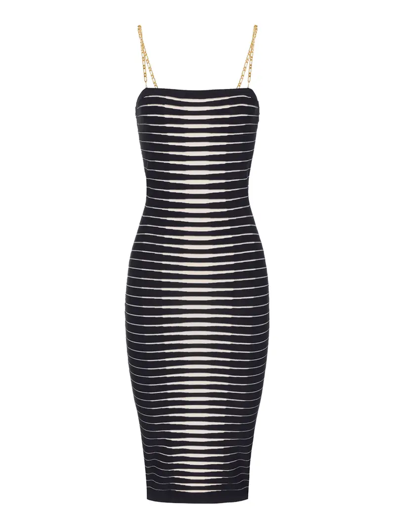 vestito midi elisabetta franchi da donna - nero burro