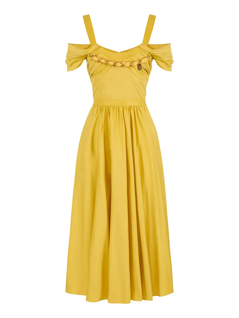 vestito midi elisabetta franchi da donna - sun Giallo