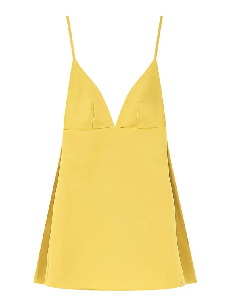 Vestito Mini Daily In Raso Giallo Chiaro