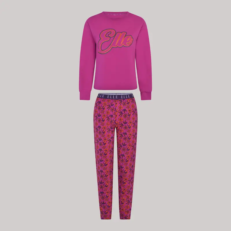 Pigiama lungo ELLE - Rosa Fucsia I7017001 / 2-XS