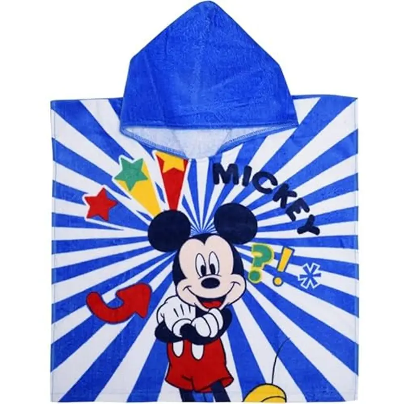 Ellepi accappatoio mare poncho bambino Disney bambina spugna cotone Minnie Topolino Sirenetta Cars (Topolino Royal)